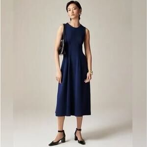 J. CREW 2025 Nadia Midi Dress in Ponte Navy Blue Sz S $189 {Q40}